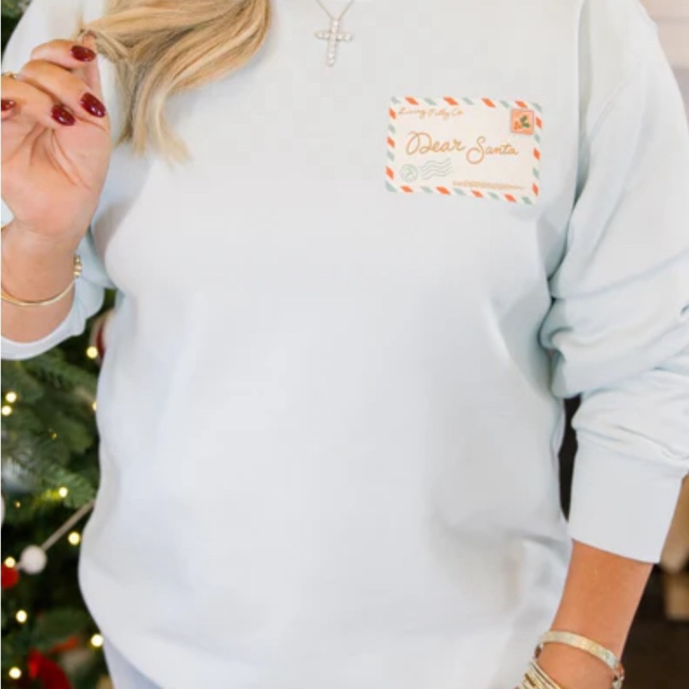 BRAND NEW living fully co letters to Santa sweatshirt size large